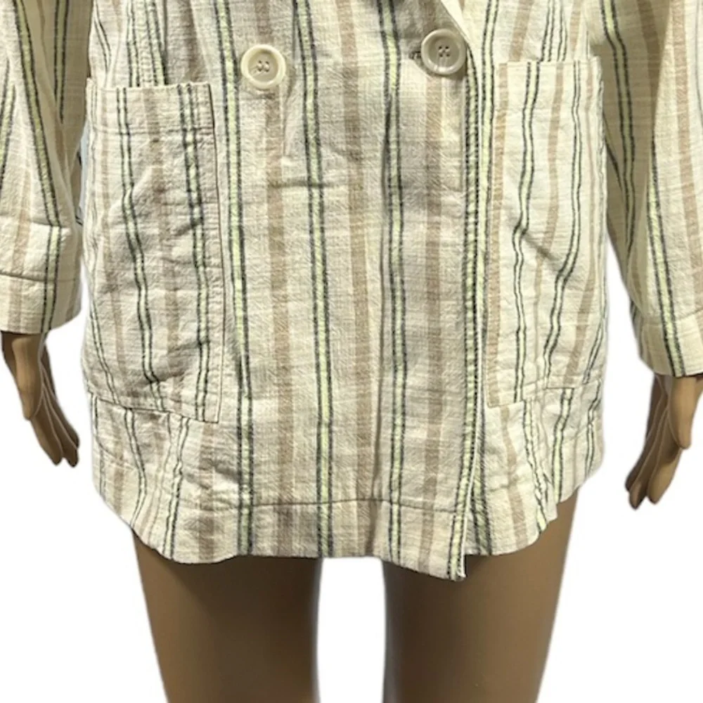 Maeve Boyfriend Blazer XS Multicolor Danielle Striped Oversized Double Breasted - Picture 7 of 11